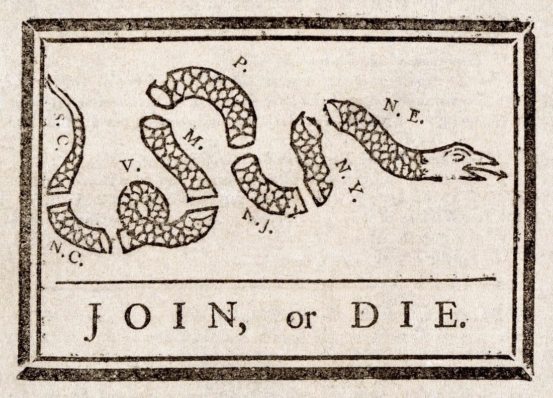 'Join, or Die' - Franklin's Albany Plan Cartoon, 1754