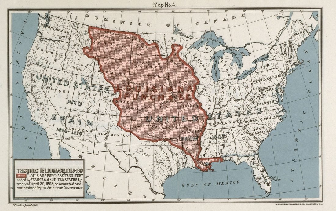 The Louisiana Purchase Territory, 1803
