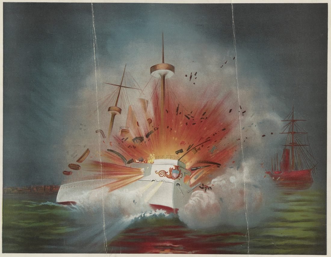 USS Maine Explosion, Havana Harbor, 1898