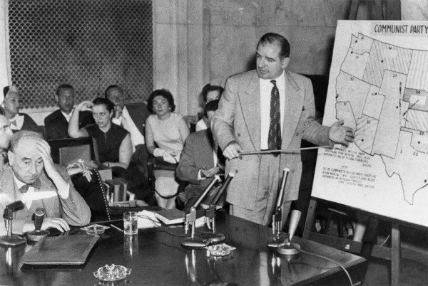 Senator Joseph McCarthy at Senate Hearings, 1954